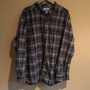 XXL Mens Columbia Plaid Button-Down Green & Yellow